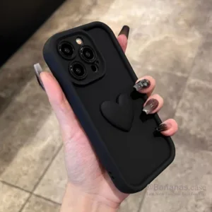 เคสโทรศัพท์มือถือแบบนิ่ม ลายหัวใจ 3D DIY สําหรับ iPhone 15 14 13 12 11 Pro Max X Xr Xs Max 7 8 Plus SE2020