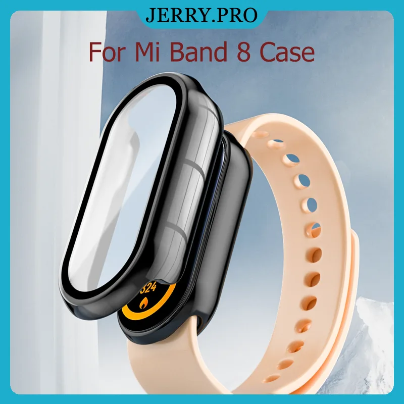 2 in 1 เคสนาฬิกา Xiaomi Mi Band 8 พร้อมตัวป้องกันแบบเต็มหน้าจอ ตัวป้องกันหน้าจอ Xiaomi Mi Band 9 PC + ตัวป้องกันแบบเต็มห