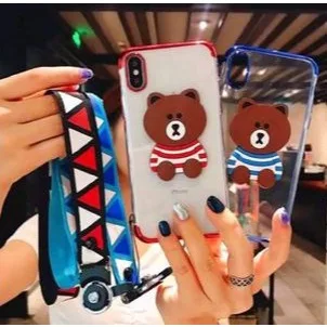 พีวีซีซิลิโคนซอฟต์กาว หมีเปลือกโทรศัพท์มือถือตกแต่ง DIY เครื่องประดับอุปกรณ์เสริม