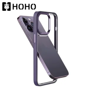 Hเคสใช้สำหรับไอโฟน ใช้สำหรับ iPhone 13 Pro Max 14 Pro Max TPU+PC Case กรอบเลนส์โลหะ ปุ่มโลหะ เคสใส เคสโทรศัพท์มือถือ