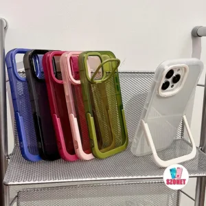 【ตัวยึดที่มองไม่เห็น】เคสโทรศัพท์มือถือ พลาสติกแข็ง ใส กันกระแทก พร้อมซิลิโคนด้านข้าง สําหรับ iPhone 15 14 13 12 11 Pro Max XS XR X