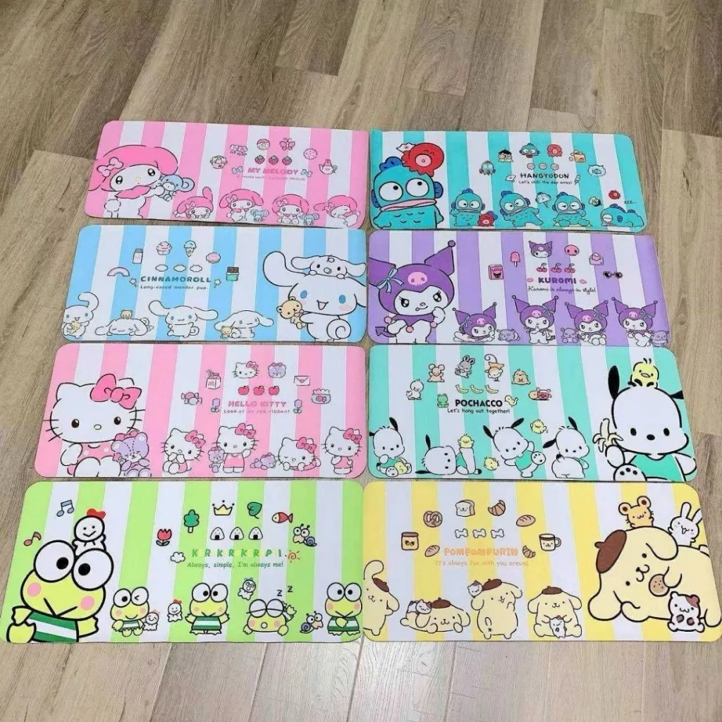 แผ่นรองคีร์บอร์ด  แผ่นรองเม้าส์ แผ่นใหญ่ ป้องกันการลื่น SANRIO  ขนาด 68×30 cm