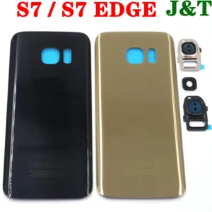สําหรับ Galaxy S7 G930 S7 edge G935 ฝาหลังแบตเตอรี่ด้านหลังประตูด้านหลังกรณีกล้องเลนส์กาว