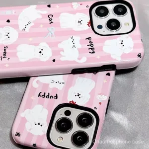เคสโทรศัพท์มือถือแบบแข็ง ลายแมว ลูกสุนัข หัวใจน่ารัก สําหรับ Iphone 14 13 12Promax 11