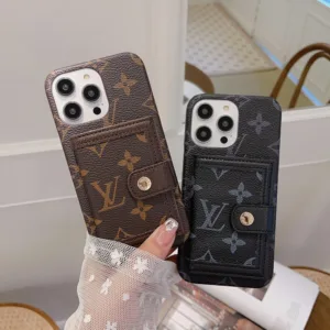 เคสโทรศัพท์มือถือหนัง พร้อมช่องใส่บัตร แบรนด์หรู สําหรับ iPhone 15 Pro Max 11 12 13 14 Pro Max 15 Plus