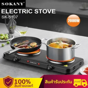 เตาแม่เหล็กไฟฟ้า 2 หัว 2000w เตาแม่เหล็กไฟฟ้า มีการรับประกัน เตาไฟฟ้าครบชุด / Double induction cooker