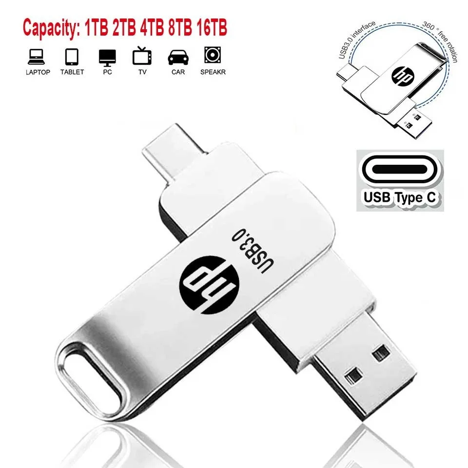 1tb 4TB 2TB 8TB 16TB Usb 3.0 แฟลชไดรฟ์ไดรฟ์ปากกาความเร็วสูง 16TB โลหะกันน้ํา Type-C Usb PenDrive สําหรับอุปกรณ์จัดเก็บข้อมูลคอมพิวเตอร์