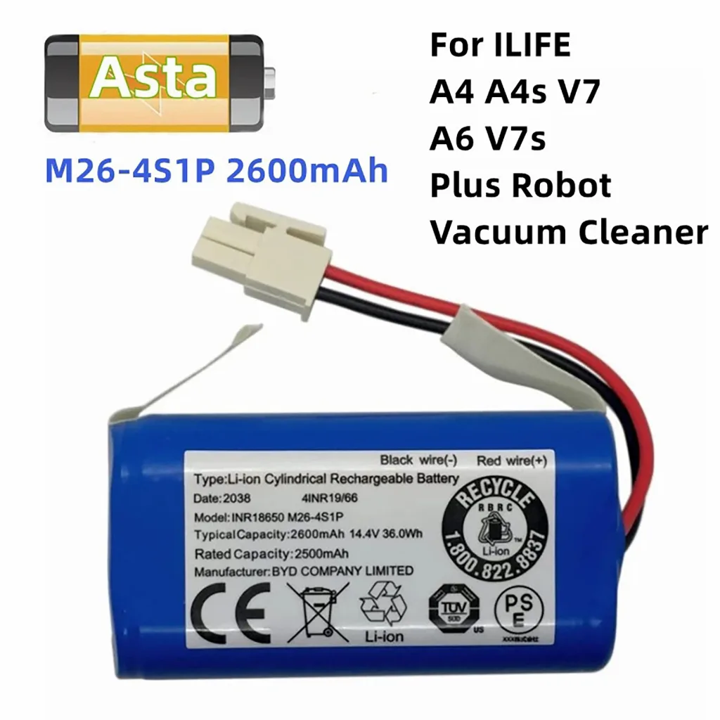Battery แบตเตอรี่หุ่นยนต์ดูดฝุ่น Mister Robot Hybrid เครื่องดูดฝุ่นอัตโนมัติ Battery Li-ion 2600 mAh 14.4-14.8V
