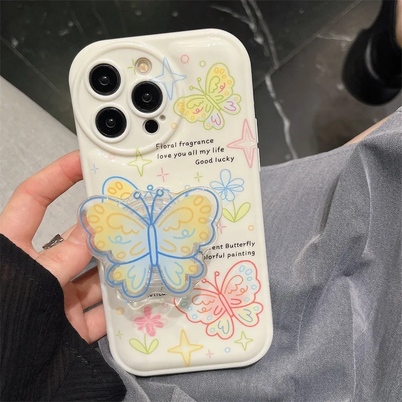 เคสไอโฟน แถมที่วางมือถือ Case for IPhone 14 13 12 11 Pro Max 7 8 Plus XR X XS Max เคสซิลิโคน
