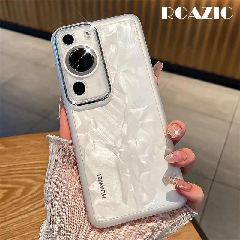 เคสโทรศัพท์ใส สําหรับ Huawei P60 / P60 Pro ฝาหลัง พร้อมฟิล์มเลนส์ กันตก เคสนิ่ม