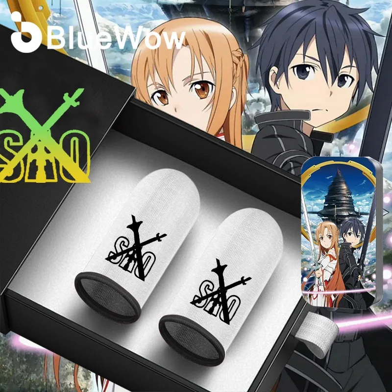 2025 BlueWowSAOGamers ถุงมือกันเหงื่อโทรศัพท์มือถือปลอกนิ้วหน้าจอสัมผัสตัวควบคุมเกมโทรศัพท์เกม PUBG