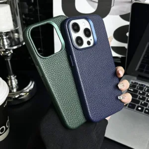 เคสโทรศัพท์หนังหนังวัวแม่เหล็กสําหรับ iPhone 15 Pro Max 12 13 14 Pro ฝาหลังชาร์จไร้สายระดับไฮเอนด์