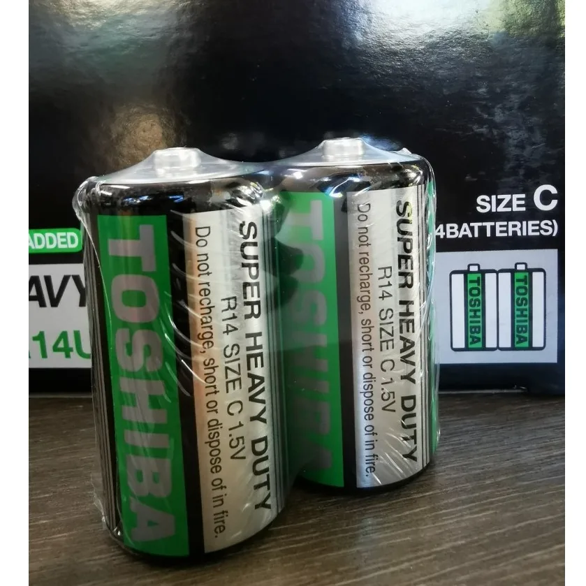 ถ่าน TOSHIBA SUPER HEAVY DUTY SIZE C 1.5V แพค 2 ก้อน