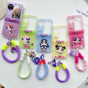 เคสโทรศัพท์แบบพับได้สําหรับ Oppo Find N2 N3 Flip Cute Flying Police Officer Hanging Tag Rope Hard TPU เคสโทรศัพท์
