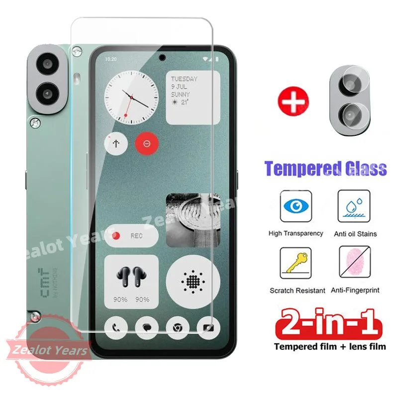 2in1 ฟิล์มกล้องสําหรับไม่มีอะไร CMF โทรศัพท์ 1 5G CMF Phone1 2024 CMFPhone 1 กระจกนิรภัยหน้าจอฟิล์มสูงใสฟิล์มป้องกันเลนส์นุ่มฟิล์มป้องกัน