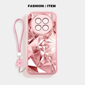 เคสโทรศัพท์แฟชั่นหรูหราสําหรับoppo Realme 13 4G 5G Realme 13 + 5G Realme 13 Pro Plus 5G Realme 13 Pro + 5Gปลอกโปร่งใสฝาครอบป้องกันด้วยเชือกแขวนดอกไม้