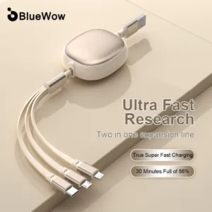 3 in 1 สายชาร์จข้อมูลดิจิทัล 1.2 เมตร ชาร์จเร็ว สําหรับ Apple Android