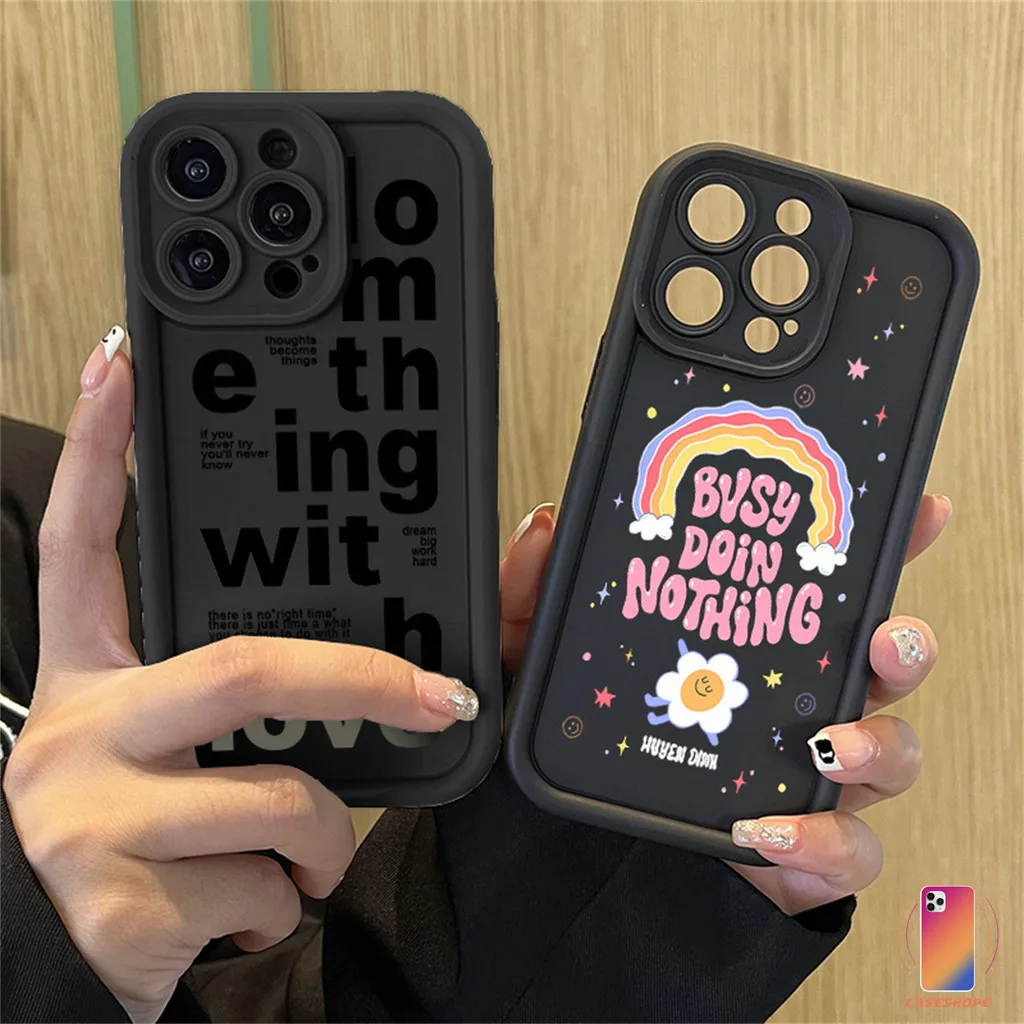 เคสโทรศัพท์มือถือ ขอบตรง ลายตัวอักษรกราฟฟิตี้ สีรุ้ง สําหรับ OPPO A38 A18 A5S A16 A12 A3S A17K A15 A94 A17 A57 A9 A31 A53 A5 A33 A77 2020 A16K A92 A55 A95 A77S F9 A54 A96 A58 A98 A78 A74 A7 A78 A15S A56S A52 A12E A76 A93 A72 A35 A16S A11 A1K A12S A36 A53S