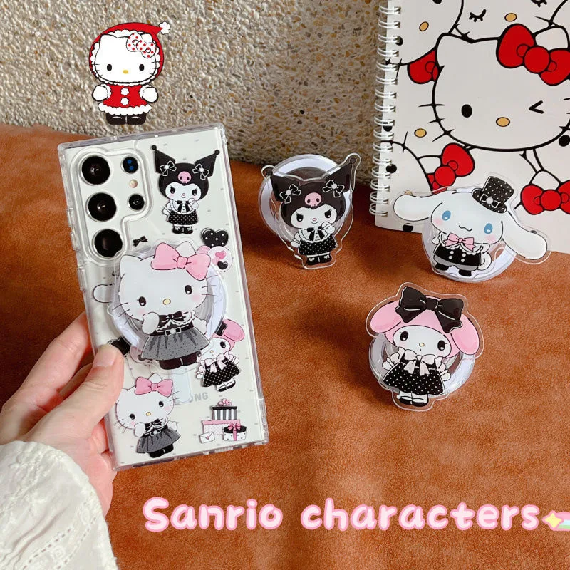 SANRIO เคสโทรศัพท์มือถืออะคริลิค ใส กันกระแทก ลายการ์ตูนคิตตี้ ซานริโอ้ คิตตี้ มีแม่เหล็ก สําหรับ Samsung S24 Ultra S24 Plus S23 Ultra S23 S22 Ultra S22+