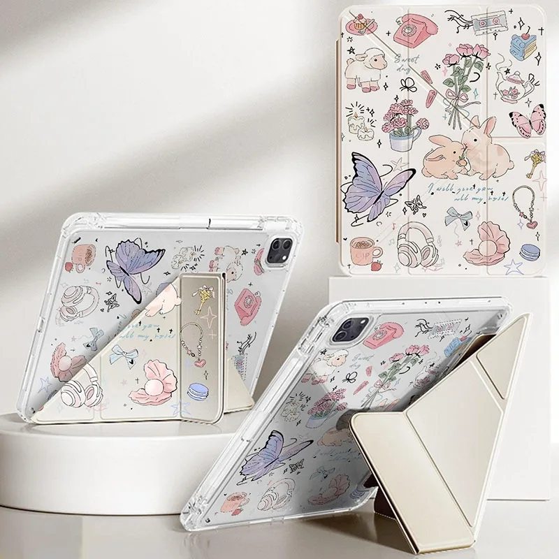เคสไอแพด air 6 Air5 Gen9 Gen8 Gen7 Pro11 3+Y-shaped เคสสำหรับไอแพด Crystal Glass for case ipad air4 ipad gen10 2022 air6