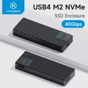 Hagibis USB 4.0 40Gbps M.2 NVMe SSD Enclosure ใช้งานร่วมกับ Thunderbolt 4/3 USB 3.2/3.1/3.0 ASM2464 ฮาร์ดไดรฟ์ภายนอกกรณี