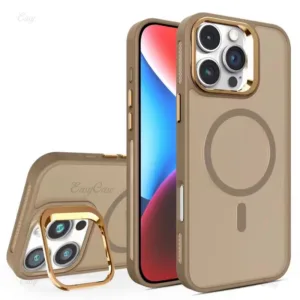 ไทเทเนียม ทอง เลนส์กรอบผู้ถือเคสโทรศัพท์แม่เหล็กสําหรับ ไอโฟน 16 15 14 13 12 11 มือโปร สูงสุด ชาร์จกันกระแทกปกแข็ง