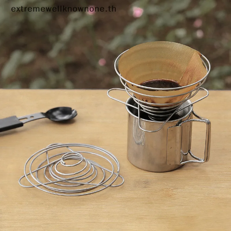 Ewth ที่กรองกาแฟดริป สเตนเลส แบบพกพา พับได้ EWTH