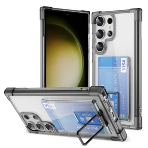 แฟชั่น Air กระเป๋าช่องใส่การ์ดสําหรับ Samsung Galaxy Note 20 S21 S22 S23 S24 S25 Plus Ultra กรณีกันกระแทกอะคริลิคฝาครอบป้องกัน