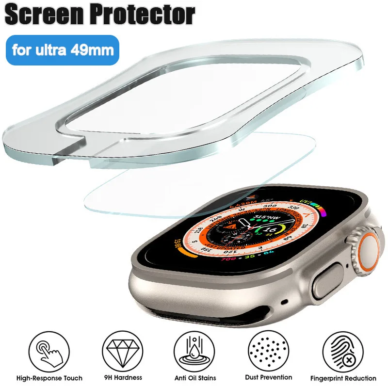 ฟิล์มกระจกนิรภัย PC กันชนหน้าจอสัมผัส 9H แบบใส สําหรับ Apple Watch Ultra 2 1 49 มม.