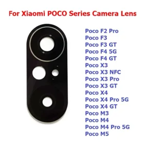 เลนส์กระจกด้านหลัง พร้อมสติกเกอร์กาว สําหรับ Xiaomi Poco X3 NFC X3 GT X4 M3 M4 M5 Pro Poco F3 F4 5G C3 1 ชิ้น