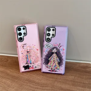 【Curly Hair Graffiti Girl】CASETify เคสโทรศัพท์มือถือแบบนิ่ม TPU กันกระแทก ลายอะนิเมะ สําหรับ Samsung Galaxy S24 Ultra S23 Plus S22 S21 Ultra