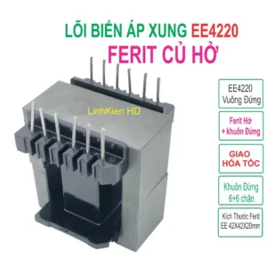 Ee4220 แนวตั้ง Ferit Pulse Transformer Core พร้อม OPEN Root + แม่พิมพ์ (6+6 พิน)