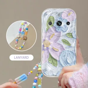 Pearl ดอกไม ้ กันกระแทกเคสโทรศัพท ์ Oppo Realme 10 4G Realme 11 4G 5G Realme 10 11 Pro Plus 5G โปร ่ งใสนุ ่ มกรณีป ้ องกันสร ้ อยข ้ อมือไอศกรีม