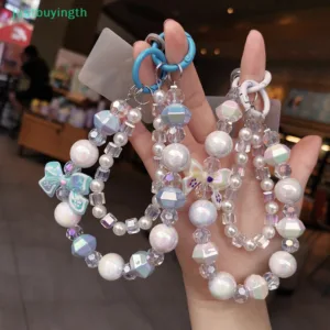 [JBTH] เชือกเส้นเล็กโทรศัพท์มือถือสไตล์สั้นสายรัดข้อมือโบว์โบว์สร้อยข้อมือลูกปัดแฮนด์เมดจี้เชือกเส้นเล็ก Anti-Lost สายรัดข้อมือกว้าง [JB]