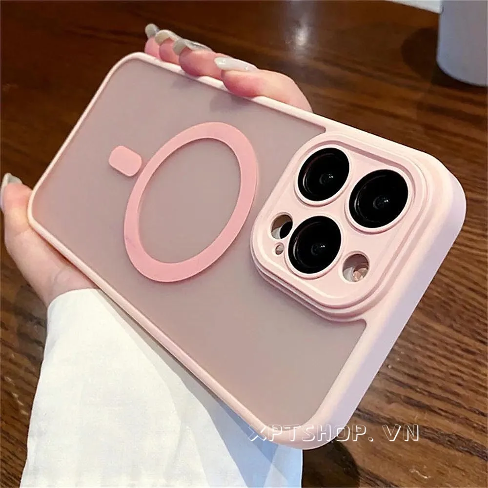 แม่เหล็กสีชมพูสีฟ้าเคสโทรศัพท์สําหรับ iPhone 16 Pro Max 15 Pro Max 14 13 12 11 Pro Max ครอบคลุมเต็มรูปแบบกันกระแทก Protecti ผิวรู้สึกฝาครอบอะคริลิค