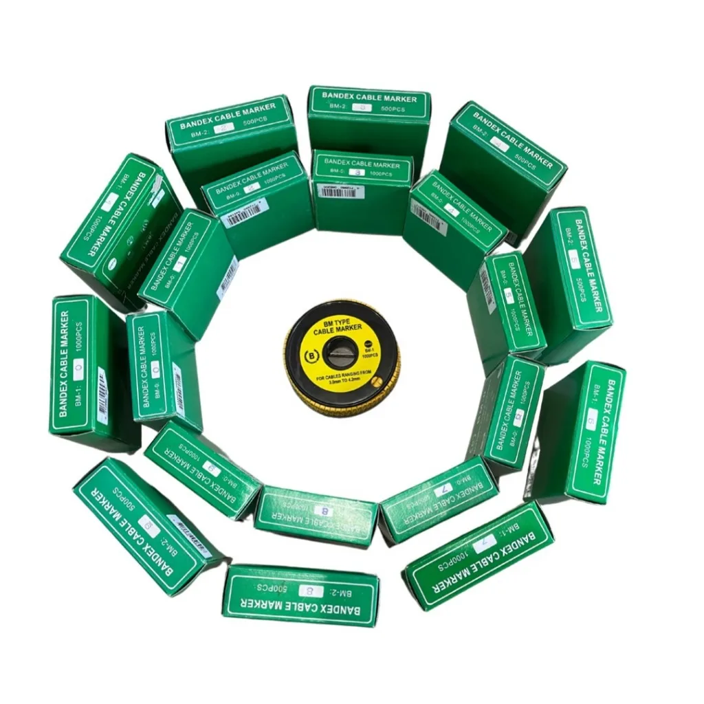 BENDEX EC-0 EC Type cable marker เคเบิ้ลมาร์คเกอร์ ตัวเลข1-9 สำหรับสายเคเบิ้ลตั้งแต่ 0.5 sq.mm ถึง 6 sq.mm(ถุงละ100ตัว)
