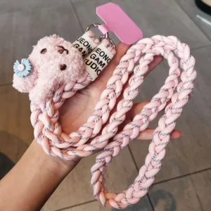 [พีดีเอ็ม] ตัวหนาการ์ตูนกระต่ายโทรศัพท์มือถือเชือกเส้นเล็กยาวสายรัดข้ามร่างกายผู้ชายผู้หญิงกลางแจ้งปีนเขาแขวนโซ่กรณีโทรศัพท์กระเป๋าลิงค์ที่แข็งแกร่งป้องกันการสูญ