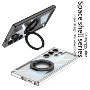 สําหรับ Samsung Galaxy S23 S24 S25 Ultra Case ขาตั้งแหวนชาร์จไร้สาย TPU ฝาหลัง