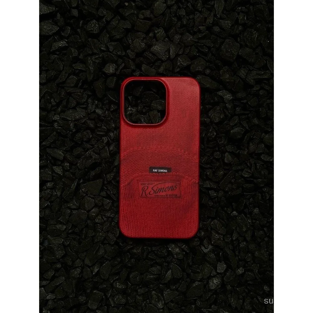 เคสโทรศัพท์มือถือแบบแข็ง กันกระแทก ลายสาน สีแดงเข้ม สไตล์เรโทร สําหรับ iPhone 11promax 12 13promax 14promax 15promax 11 13 14 15 pro plus xr xs max 13pro 7plus