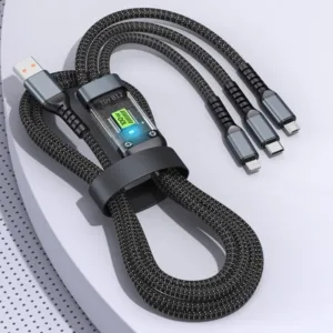 เชื่อมต่ออัตโนมัติ สายชาร์จ - 100W Micro USB Type C 3 in 1 6A สายชาร์จข้อมูลชาร์จเร็ว