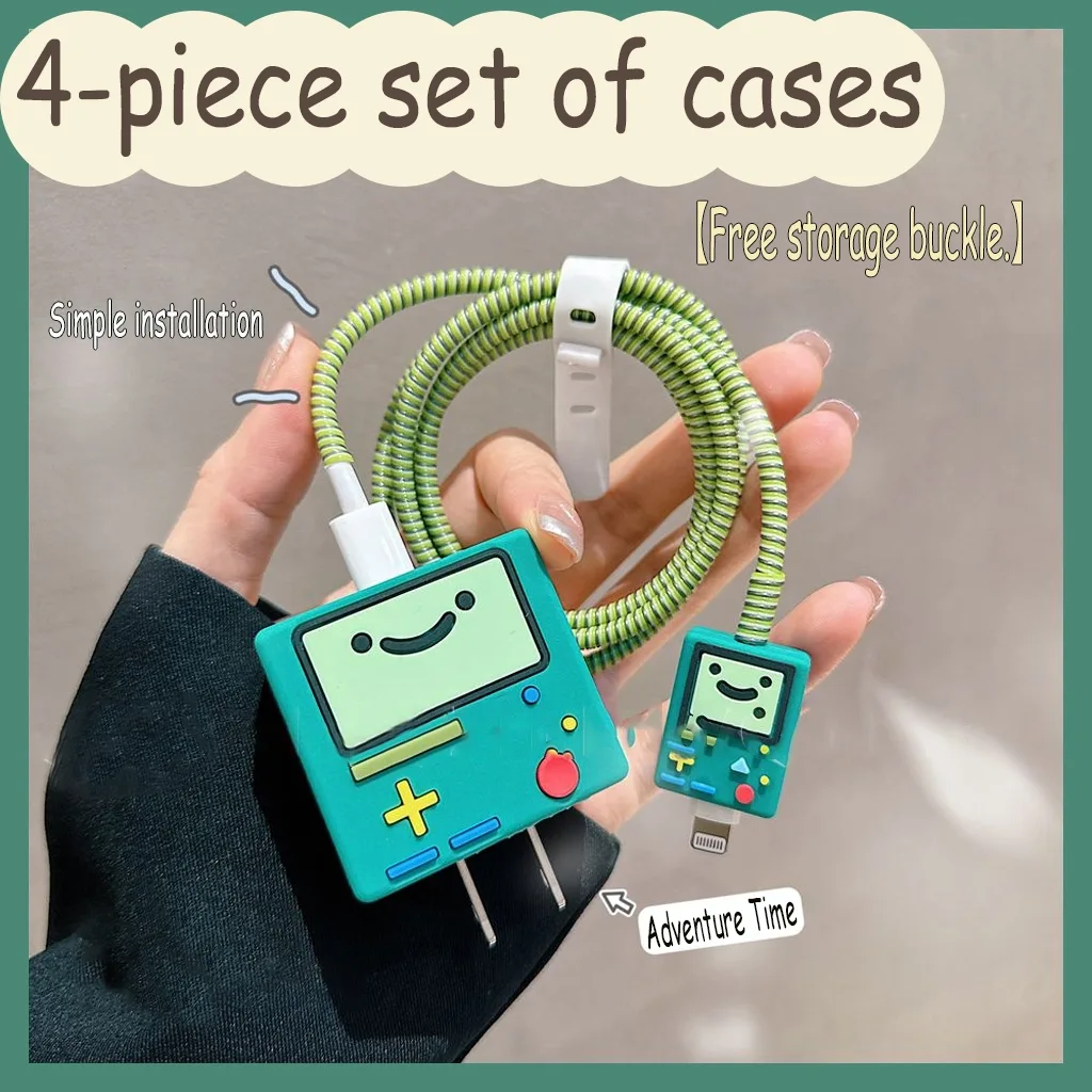 Green Treasure Treasure เคสป้องกันหัวชาร์จโทรศัพท์มือถือ 20w กันแตก สามชิ้น สีชมพู สําหรับ Apple