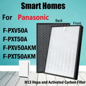 แผ่นกรองคาร์บอน H13 HEPA และ Activatied แบบเปลี่ยน สําหรับเครื่องฟอกอากาศ Panasonic F-PXV50A F-PXT50A F-PXV50AKM F-PXT50AKM F-PXT50AKP