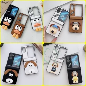 เคสโทรศัพท์มือถือหนัง PC แข็ง ฝาพับ กันกระแทก ลายการ์ตูนเป็ด สุนัข 3D น่ารัก สําหรับ OPPO Find N3 N2