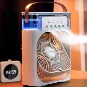 Air Cooler Fan เครื ่ องทําความชื ้ นแบบพกพาพร ้ อมถังเก ็ บน ้ ํา LED TYPEC USB ประเภทปลั ๊ กโดยตรง