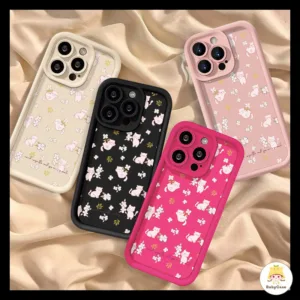 แฟชั่น Graffiti ดอกไม้สนุกลูกแมวน่ารักกรณีอ่อนนุ่ม iPhone 13 12 11 15 14 7Plus Pro Max X XR XS Max 6s 8 6 14 15 Plus