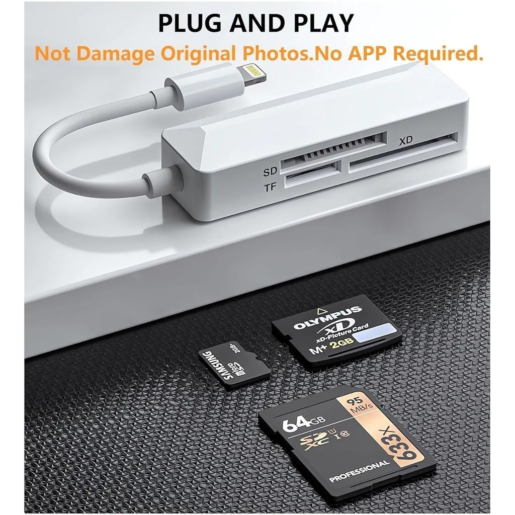 เครื่องอ่านการ์ดรีดเดอร์ USB C ความเร็วสูง 3 in 1 สําหรับโทรศัพท์มือถือ แล็ปท็อป