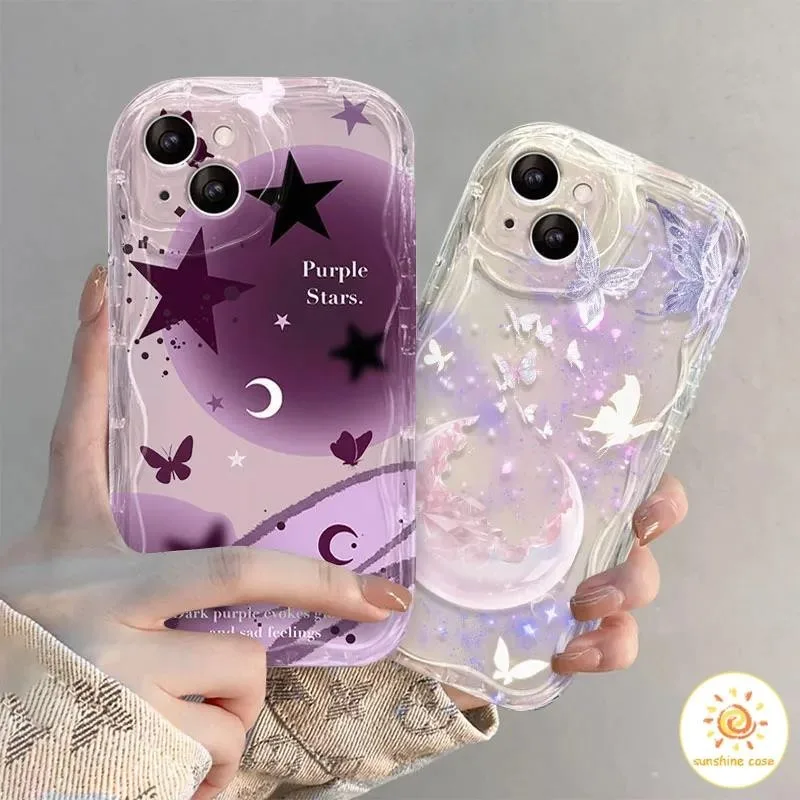 [ส่วนลด]เคสโทรศัพท์มือถือท้องฟ้าเต็มไปด้วยดวงดาวสีม่วง เข้ากันได้กับ iPhone 11 iPhone12 13 14 ProMAX X XS XR XS 7 8 Plus