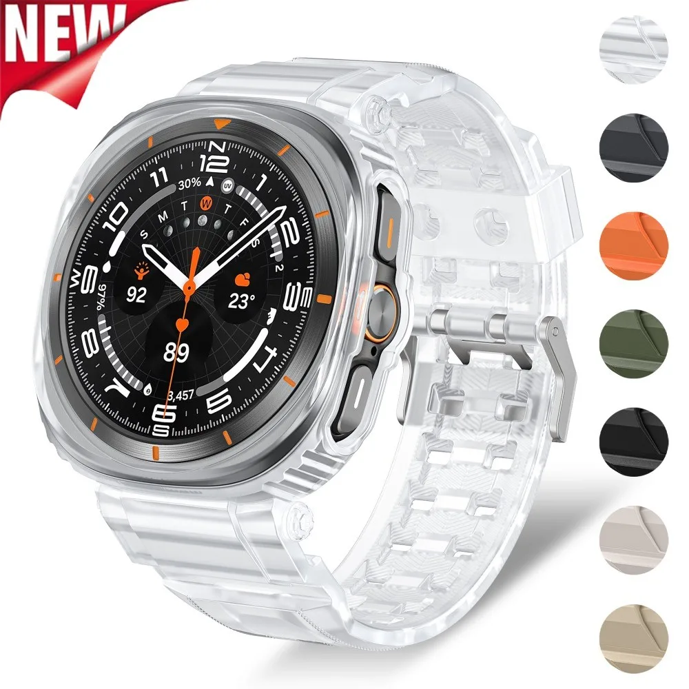 Tpu Hollow Case + strap สําหรับ Samsung Watch 7 Ultra 47 มม.All-in-One สายรัดซิลิโคนสําหรับ Galaxy Watch Ultra 47 มม.สายนาฬิกา