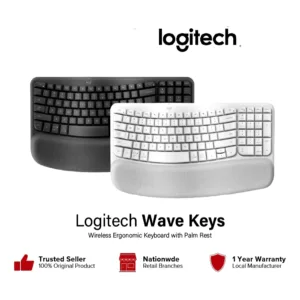 คีย์บอร์ดไร้สาย Logitech Wave Keys wireless ergonomic keyboard with a cushioned palm rest