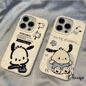 น่ารักมีความสุขเคส Pochacco เข้ากันได้กับ IPhone 11 7Plus XR 13 15 14 12 Pro Max 6s 6 Plus XS X MAX 8Plus ปกอ่อน
